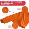 thumbnail image 6 of ELW Premium Suede Cowhide 2-4 oz 1-1.6mm - Soft Full Grain Pre-Cut Side Leather - 1-3 SQ FT,Orange - USA Made Silky Buffed Suede Fabric Leather for Car Upholstery, Crafts, Garments, Furniture, 6 of 9