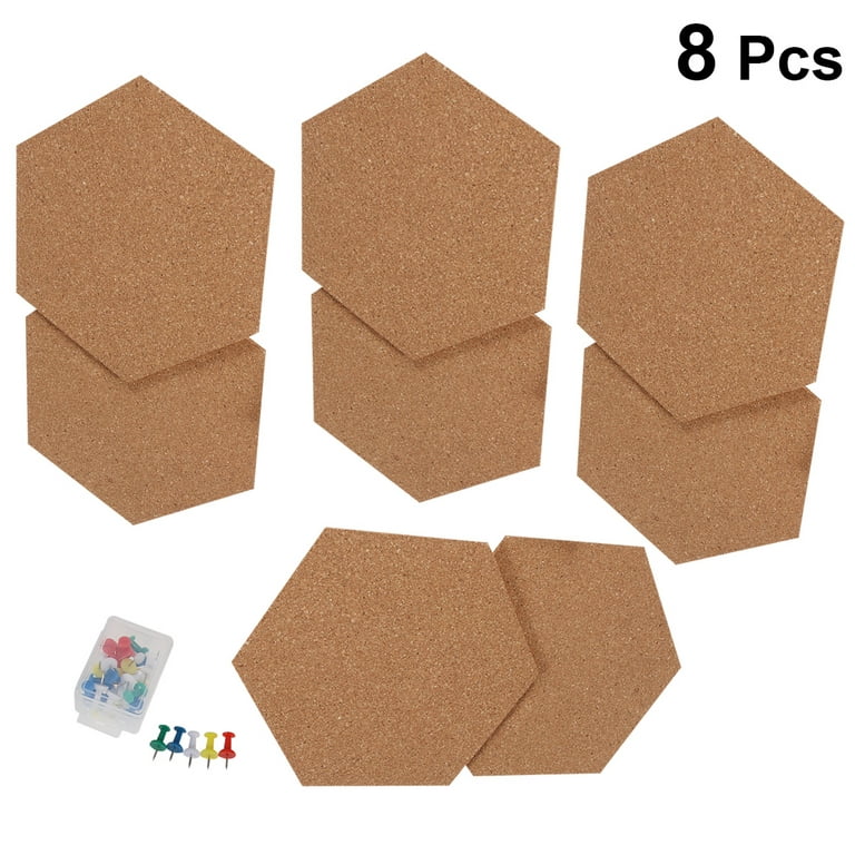 3 Pack Hexagon Cork Board Tiles with Push Pins, Self-Adhesive Bulletin  Boards for Walls (Small, 7.9 in) 