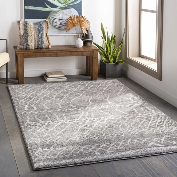 Hauteloom Kessingland Living Room, Bedroom Area Rug - Global - High Pile - Gray, Beige - 2' x 3'