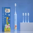 thumbnail image 3 of Cepillo de dientes eléctrico sónico para niños con 5 modos, diseño de dibujos animados, recargable por USB, resistente al agua IPX7, con cabezales de repuesto suaves, 3 of 5