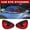 133#Red, variant on Devil Eye Car Sticker Anime Style Waterproof Vinyl Car Decal Scratch Resistant Window Motorcycle Sticker, Cool Demon Eye Decoration for Car Body Laptop Bike Helmet Styling Custom Accessory