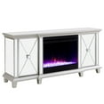 thumbnail image 1 of SEI Furniture Toppington Mirrored Media Console Color Changing Electric Fireplace, Silver, 1 of 4