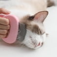 thumbnail image 3 of Peinada Cepillo de masaje para gatos domésticos Eliminación de gatitos Limpiador de aseo para el cabello suelto (Rosa), 3 of 3