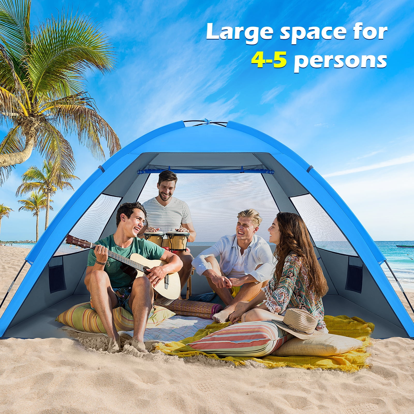 MOVTOTOP Vacation Folding Tent Beach Tent Family Tent Sun Shelter Tent 