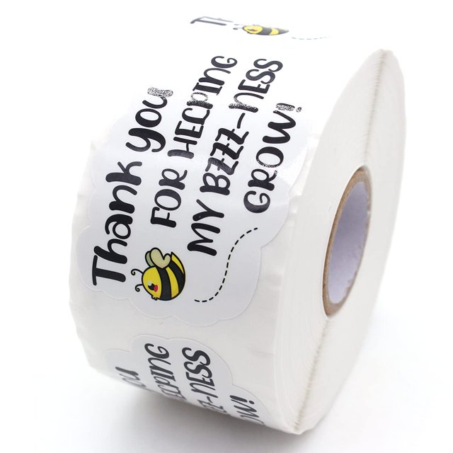 muminglong 1,5 pulgadas Gracias por ayudar a mi Bzzz-Ness a crecer Etiqueta engomada Etiqueta de abeja Etiqueta de agradecimiento Etiqueta hecha a mano para pequeñas empresas Etiqueta de embalaje 500