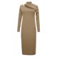 thumbnail image 2 of Gibobby Vestidos de sueter elegantes Vestido de manga larga para mujer Vestido de hombro descubierto sexy de punto ajustado con cuello pequeño(Caqui,G), 2 of 4