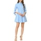thumbnail image 2 of INSPIRE CHIC Vestido de Camisa de Algodón con Cuello de Mujer de 3/4 de Manga Abotonado en Color Gris Azul M, 2 of 6