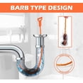 thumbnail image 3 of 5 Pack 25inch Drain clog remover, Snake Drain Cleaner Hair Clog Remover tool, Shower kitchen sinks and bathtubs, sink snake, hair toilets sewer pipe cleaning tools., 3 of 6