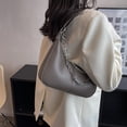 thumbnail image 3 of Nueva moda Otoño e Invierno bolso mensajero nicho cadena hombro PU axila baggrey, 3 of 5