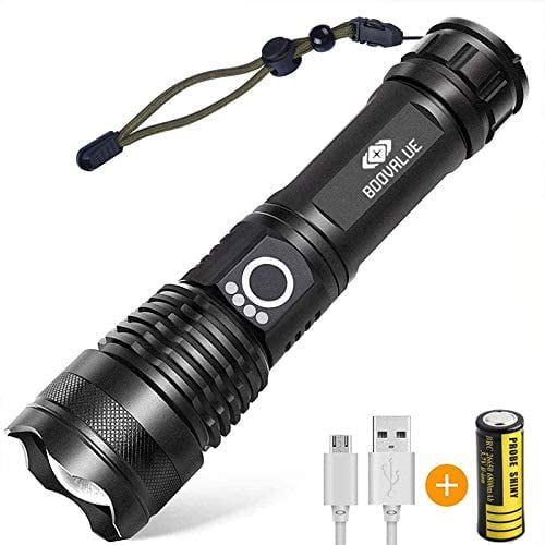 Rechargeable LED Flashlight XHP50 USB Tactical Zoom Torch for Hunting Emergency 