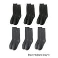 thumbnail image 5 of Hanerdun Men Crew Socks Business Socks, 6-Pack, Black/ Dark Gray, Size 6-10, 5 of 5