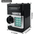 thumbnail image 4 of Samate Piggy Bank for Kits ATM Cartoon Electronic Password Code Coin and Cash Saving Box Auto Scroll Paper Money Boys Girls Gift (Black), 4 of 7