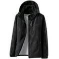 thumbnail image 2 of LSLJS Manteau à Capuche pour Femmes, Imperméable et Coupe-Vent, Manteau Tendance (Noir, TTTG), 2 of 4