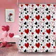 thumbnail image 2 of Valentine''s Day Shower Curtain Red Black Heart Modern Women Romantic Fabric Curtain with Hooks for Bathroom Decor,70x70 Inch, 2 of 5