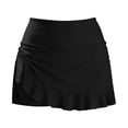 thumbnail image 5 of vigerkar Women's High Waisted Ruffle Swim Skirts with Short Tummy Control Ruched Bikini Swimsuit Bottoms (Black, M), 5 of 5