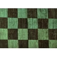 thumbnail image 1 of Ahgly Company Machine Washable Indoor Rectangle Checkered Turquoise Blue Modern Area Rugs, 7' x 9', 1 of 4