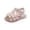 Pink, variant on Toddler Girls Gladiator Sandals Hook and Loop Soft Sole Flats with Lace Flower Patch Summer Casual Lightweight Shoes for Kids