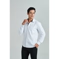 thumbnail image 3 of HISDERN Mens White Dress Shirts Classic Fit Button Down Shirt Long Sleeve Inner Contrast, 3 of 9