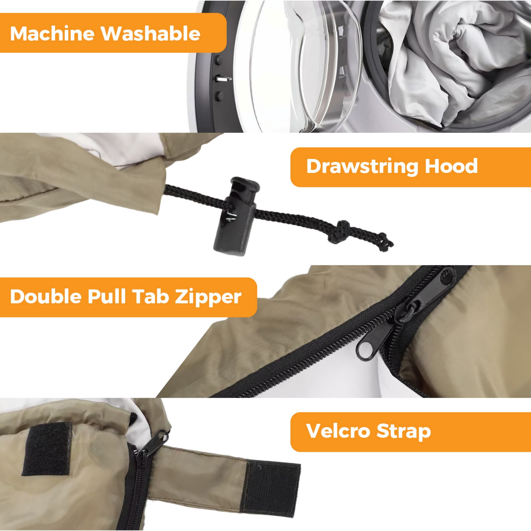 SHOUFTW Double Sleeping Bag for Adults, Lightweight Waterproof, Machine Washable for Camping Hiking Backpacking, Army Green