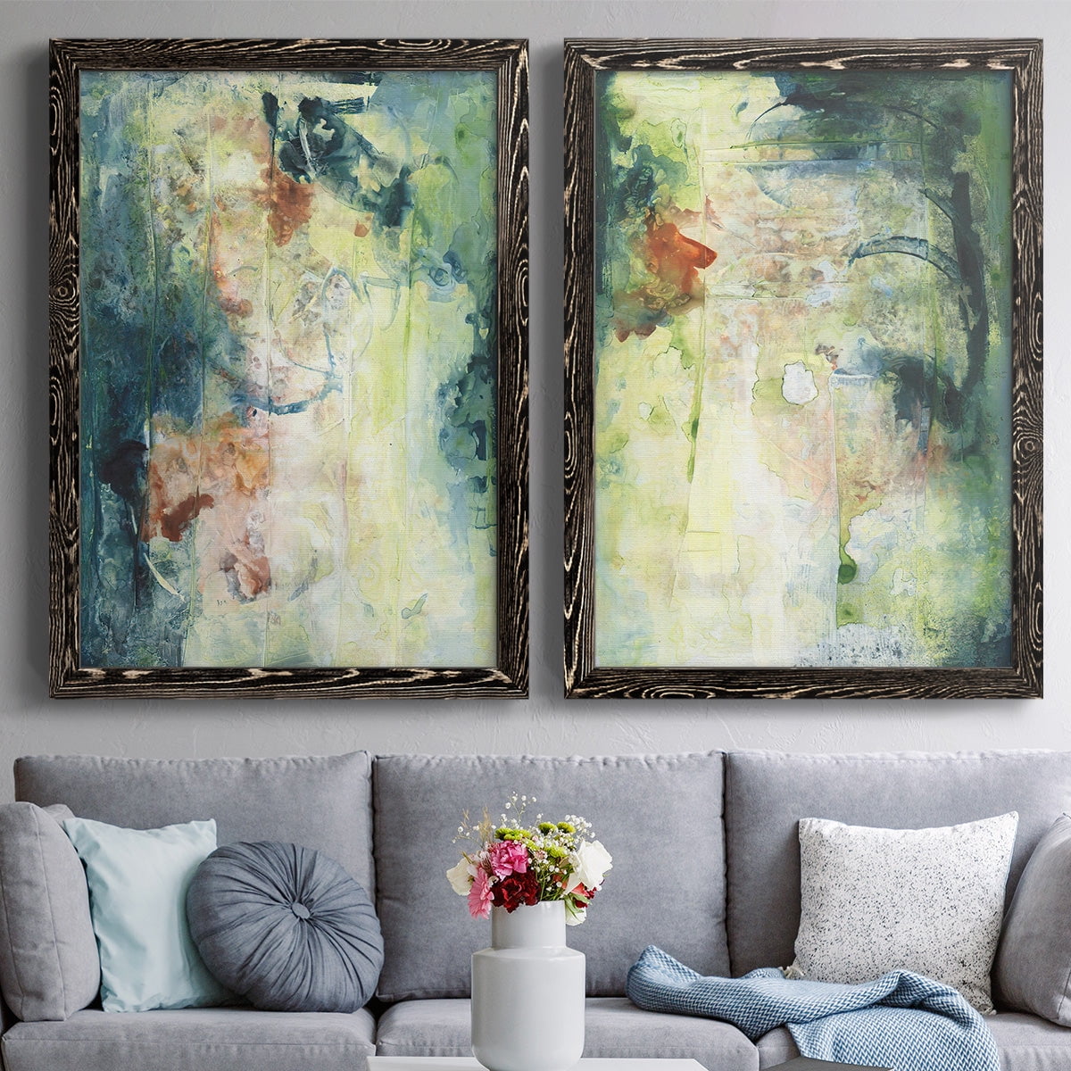 Nature's Elements I - Premium Framed Canvas 2 Piece Set - Ready to Hang