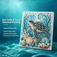thumbnail image 2 of Ocean Theme Pearl Art DIY Kit DIY Pearl Painting Kit Ocean 3D Diamond Painting Craft for Adults Beginners Sparkling Coastal Wall Decor with Pearls Rhinestones (Sea Turtle), 2 of 4