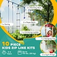 thumbnail image 3 of CoSoTower 32.8' Ninja Warrior Obstacle Course for Kids 3-6 Years, with Swing, Monkey Bars, Climbing Ladder, Gym Rings, Blue, 3 of 7