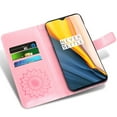 thumbnail image 6 of Compatible with Tracfone BLU View 4 B135DL Wallet Phone Case and Tempered Glass Screen Protector Flip Credit Card Holder Stand Mandala Flower Cell Cover for BLUE View 2 2023 View4 135DL Women Pink, 6 of 8
