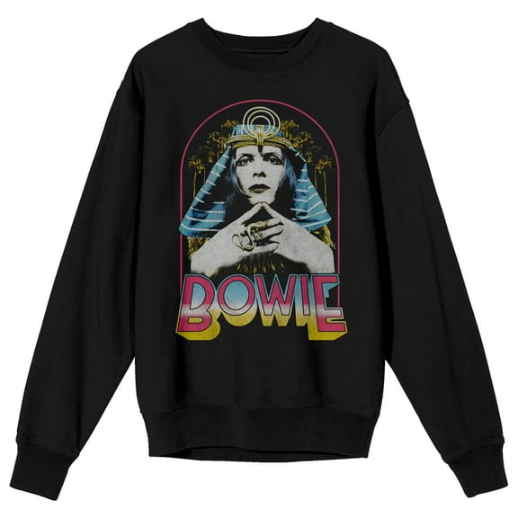 David Bowie Egyptian Style Adult Black Crew Neck Sweatshirt-3XL