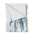 thumbnail image 2 of Vintage Boat Soft Flannel Fleece Throw Blanket, Hand Drawn Beach with a Ship on Shore Palm Trees Volcano Mountain, Cozy Plush for Indoor and Outdoor Use, 70" x 90", Baby and Night Blue, by Ambesonne, 2 of 5