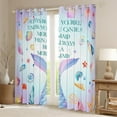 thumbnail image 2 of Mermaid Tail Curtains & Drapes 38''Wx45''L Curtains Mermaid Fish Scale Blackout Curtains, Ocean Animal Underwater World Theme Window Curtains Mermaid Room Decor Bedroom, 2 of 5