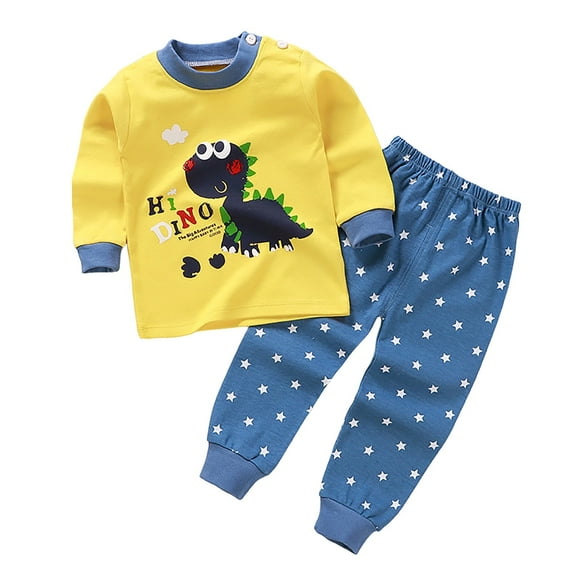 Gubotare Pajamas for Boys Toddler Boys Pajamas Truck Tractor Pjs 2 Piece Pajama Sets (Light Yellow,3-4 Years)