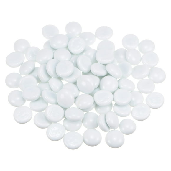 Unique Bargains 81pcs Fire Glass Beads for Fire Pit, 3/4' Luster Crystal Glass Rocks for Fish Tank Aquarium White
