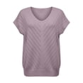 thumbnail image 4 of WCJM Womens Pullover Short Sleeve V Neck Sweater Vest Lightweight Knit Summer Casual Top (Light Violet,XL), 4 of 5