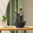 thumbnail image 6 of XGVGI 3 Tier Tabletop Waterfall Fountain with Candle Holder,Water Fountain Indoor Home, 6 of 8