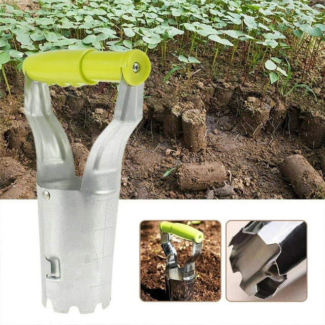 DEBGFS Bulb Planter Bend Free Tool for Planting Bulbs - Automatic Soil Release for Digging refilling Hole - for Planting Tulips Daffodils Dahlias,lightgreen,none