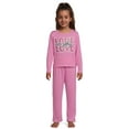 Isotoner Girls Long Sleeve Top and Pants Pajama Sleep Set, 4Piece