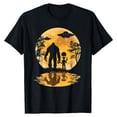 thumbnail image 1 of Hauts pour Femmes Décontractés Grande Taille à Manches Courtes T-Shirt Imprimé Blouse à Col Rond, Noir, 3TG, 1 of 3