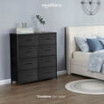 thumbnail image 2 of MUEBLANA - Cómoda Cajonera para Recamara 8 Cajones de Tela con Parte Superior y Frontal de Madera Marco de Acero  80 x 101 cm Sala, Oficina Color Negro Mueble Organizador para Ropa, 2 of 6