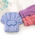 thumbnail image 5 of Paquete de 2 gorros de microfibra para secar el cabello, suaves y ultraabsorbentes, 5 of 5