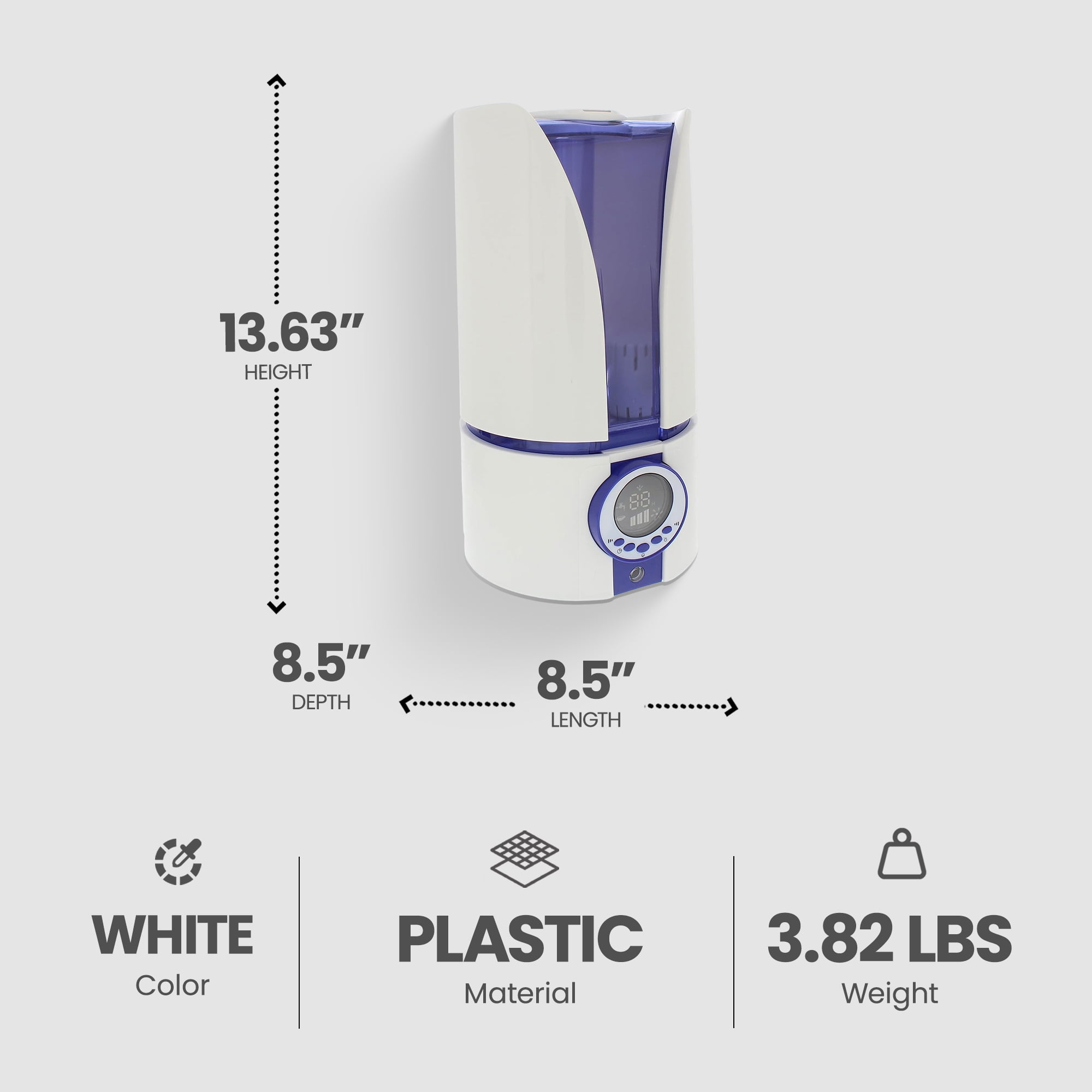 Comfort Zone CZHD81 Whisper Quiet Cool Mist Digital