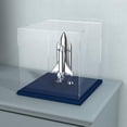 thumbnail image 1 of Acrylic Display Case with Navy Blue Velvet Base, Simple Self-Assembly Clear Acrylic Display Box with Lid, 6 Inch Cube Countertop Box for Collectibles, Home Organization (6x6x6 inch), 1 of 8