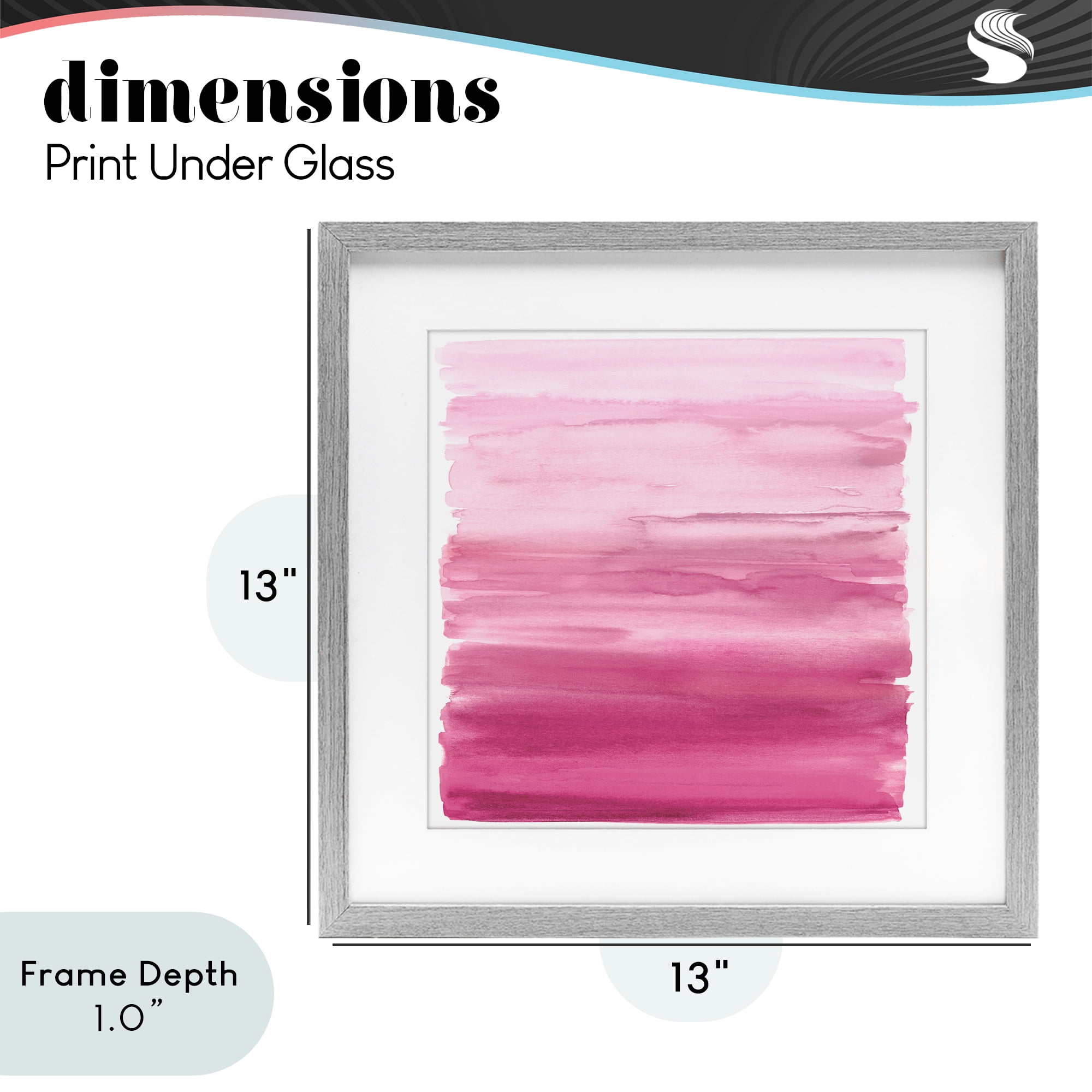 Stupell Industries Gradient Pink Blush Gray Framed Print Under Glass, design by Allie Corbin