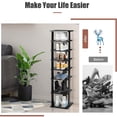 thumbnail image 3 of Zapatero vertical de 8 niveles, organizador de zapatos alto y estrecho, zapatero que ahorra espacio con estante extraíble para sala de estar, dormitorio, entrada, dormitorio, apartamento (negro), 3 of 4