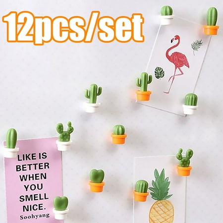 

Happy date 12Packs Cactus Refrigerator Magnets Cute Mini Creative Notice Message Magnetic Stickers Whiteboard Magnet Decorative Locker Fridge Stickers for House Office Use
