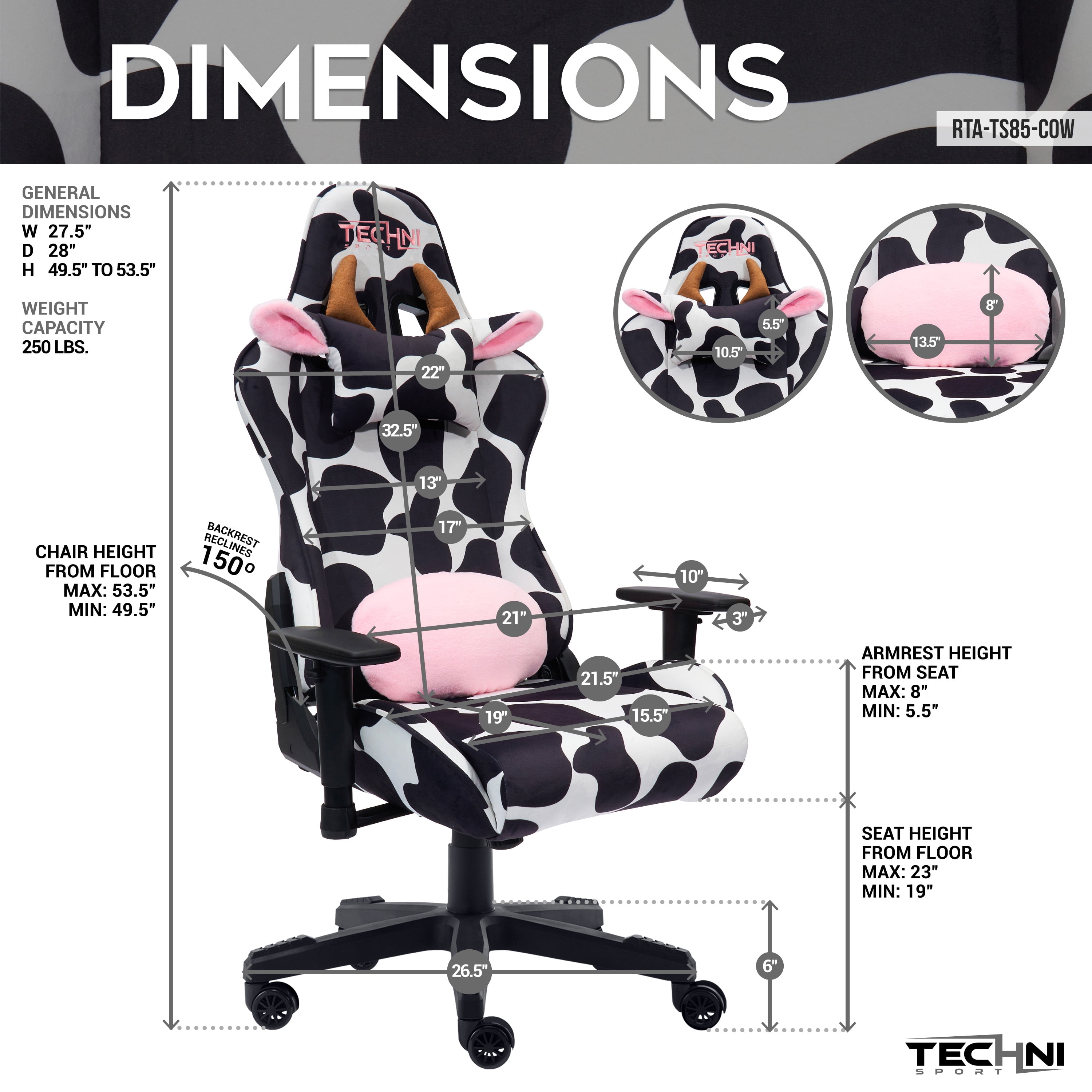 cow print gaming chair