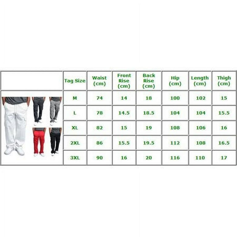 Urkutoba Men s Pro Club Cargo Sweat Fleece Pants.Size M 3XL Walmart
