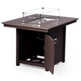 thumbnail image 4 of WestinTrends Helios 46" Modern Outdoor Patio Gas Propane Rectangular Fire Pit Table, Dark Brown, 4 of 14