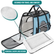 PetAmi Airline Approved Pet Carrier for Cat, Soft Sided Dog Carrier for Small Dogs, Cat Travel Supplies Accessories for Indoor Cats, Ventilated Pet Carrying Bag Medium Large Kitten Puppy, Small Blue