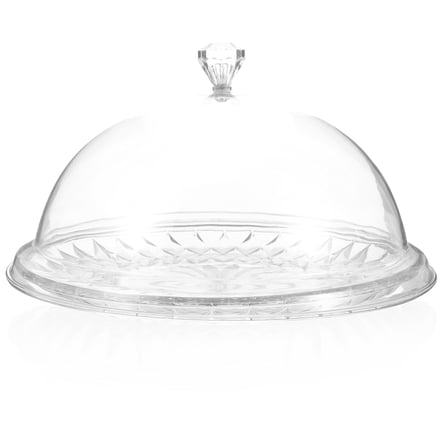 MLINS Round Cake Tray with Dome Clear Cake Display Tray Dessert Serving Tray Cake Plate