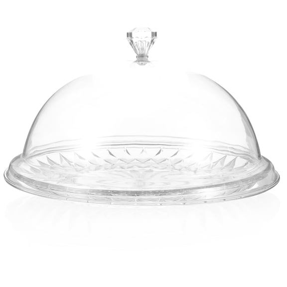 MLINS Round Cake Tray with Dome Clear Cake Display Tray Dessert Serving Tray Cake Plate